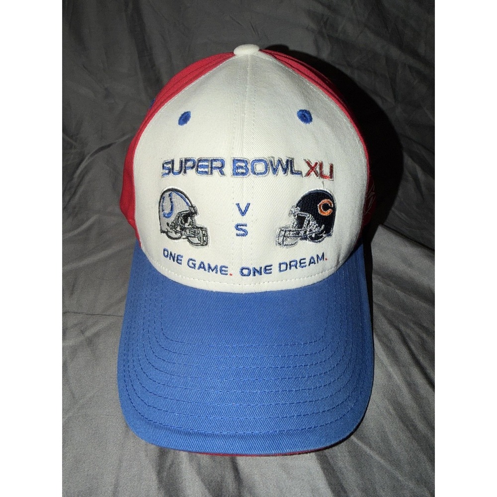Super Bowl XLI Hat Cap Strap Back Mens One Size‎ Red White NFL Football Reebok